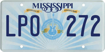 MS license plate LPO272