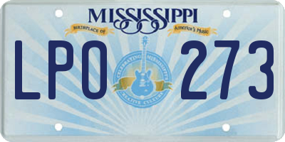 MS license plate LPO273