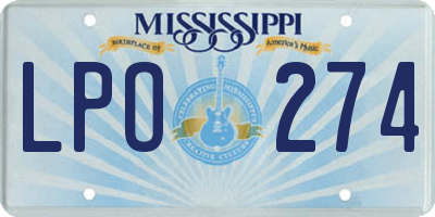 MS license plate LPO274