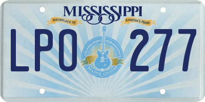MS license plate LPO277