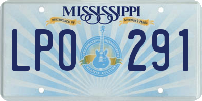 MS license plate LPO291