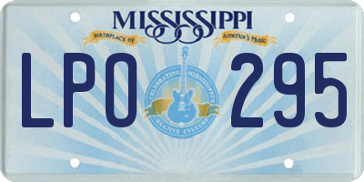 MS license plate LPO295