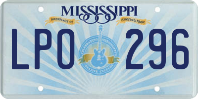 MS license plate LPO296