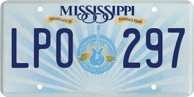 MS license plate LPO297