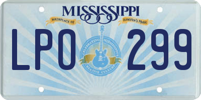 MS license plate LPO299