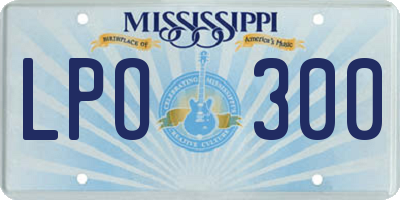 MS license plate LPO300