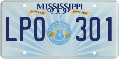 MS license plate LPO301