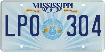 MS license plate LPO304