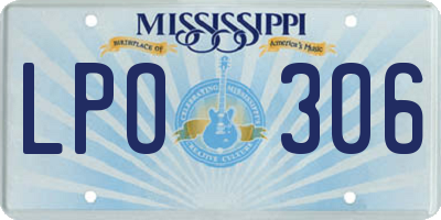 MS license plate LPO306