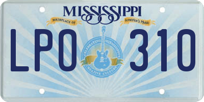 MS license plate LPO310
