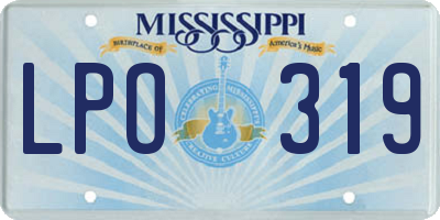 MS license plate LPO319