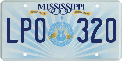 MS license plate LPO320