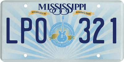 MS license plate LPO321