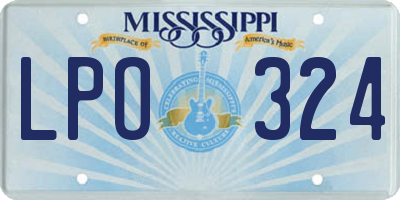 MS license plate LPO324