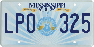 MS license plate LPO325