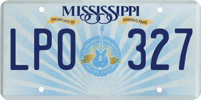 MS license plate LPO327