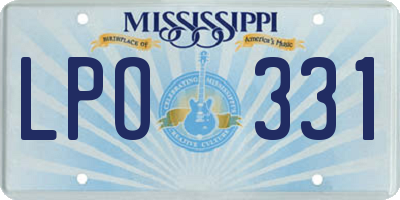 MS license plate LPO331