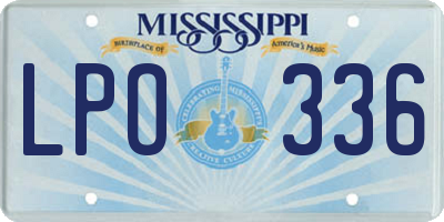 MS license plate LPO336