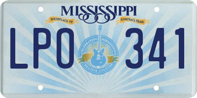 MS license plate LPO341