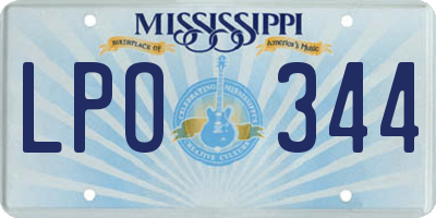 MS license plate LPO344