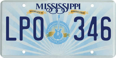 MS license plate LPO346