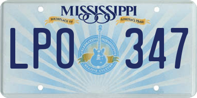MS license plate LPO347