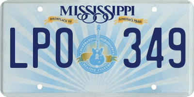 MS license plate LPO349