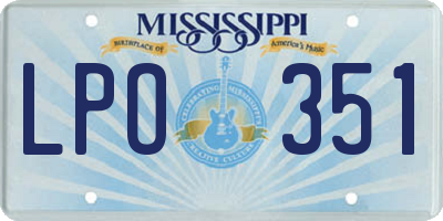 MS license plate LPO351