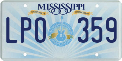 MS license plate LPO359