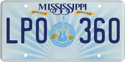 MS license plate LPO360