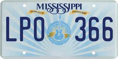 MS license plate LPO366