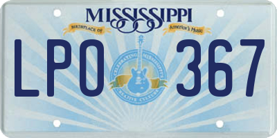 MS license plate LPO367