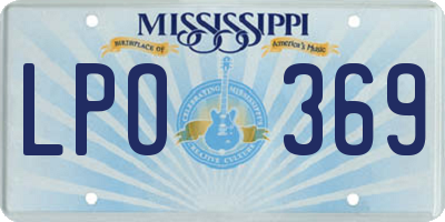 MS license plate LPO369