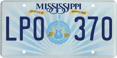 MS license plate LPO370