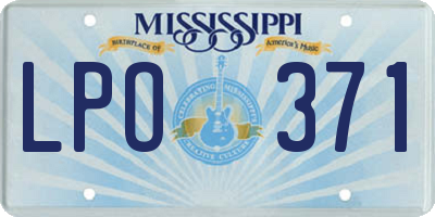 MS license plate LPO371