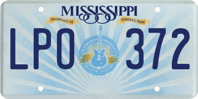 MS license plate LPO372