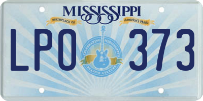 MS license plate LPO373