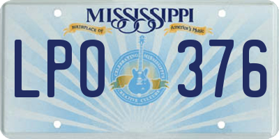 MS license plate LPO376