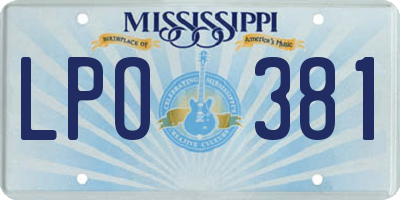 MS license plate LPO381