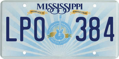 MS license plate LPO384