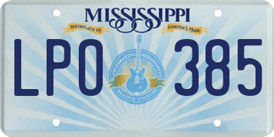 MS license plate LPO385