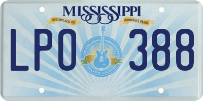 MS license plate LPO388
