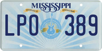 MS license plate LPO389