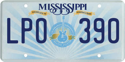 MS license plate LPO390