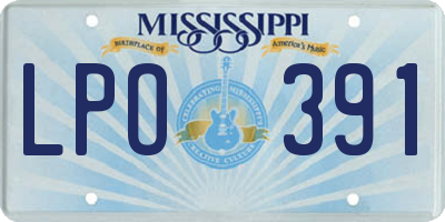 MS license plate LPO391