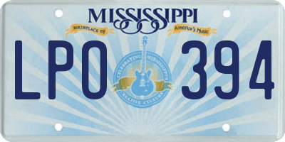 MS license plate LPO394