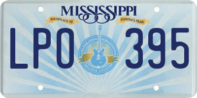 MS license plate LPO395