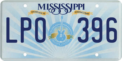 MS license plate LPO396