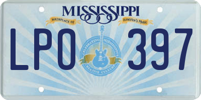 MS license plate LPO397