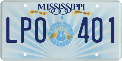 MS license plate LPO401